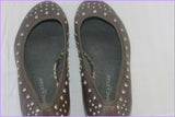 Escarpins LANCASTER Paris Cuir Taupe Clouté T 37 Etat Neuf