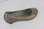 Escarpins LANCASTER Paris Cuir Taupe Clouté T 37 Etat Neuf