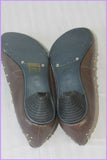 Escarpins LANCASTER Paris Cuir Taupe Clouté T 37 Etat Neuf