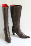 Bottes Pointues ROSA LIPTY Cuir Marron Foncé T 38 BE