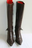 Bottes Pointues ROSA LIPTY Cuir Marron Foncé T 38 BE