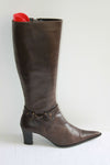 Bottes Pointues ROSA LIPTY Cuir Marron Foncé T 38 BE