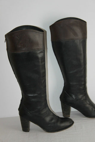 Bottes FRIIS COMPANY Cuir Noir et Marron T 39 BE