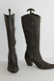 Bottes Pointues ANDREA BOSSI Cuir Marron Foncé T 40 BE