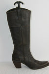 Bottes Pointues ANDREA BOSSI Cuir Marron Foncé T 40 BE