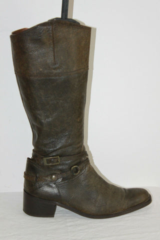 Bottes BLANCO Cuir Fripé Doublées Cuir Marron Nuancé T 40 BE