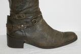 Bottes BLANCO Cuir Fripé Doublées Cuir Marron Nuancé T 40 BE