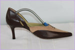 Escarpins Pointus  PARA DOXALE Tout Cuir et Daim Marron Bicolore T 38.5 TTBE