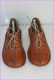 Derby INCAS Cuir Ajouré Marron Caramel T 36 TBE