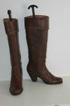 Bottes STACCATO Cuir Grainé Marron Doublées Cuir T 39 TBE