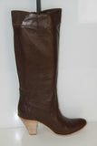 Bottes à Talons Cuir Souple Marron Foncé T 40 TTBE