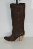 Bottes à Talons Cuir Souple Marron Foncé T 40 TTBE