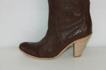 Bottes à Talons Cuir Souple Marron Foncé T 40 TTBE