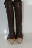 Bottes à Talons Cuir Souple Marron Foncé T 40 TTBE