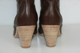 Bottes à Talons Cuir Souple Marron Foncé T 40 TTBE