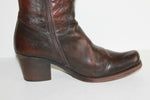 Bottes SAN MARINA Cuir Fripé Cognac Nuancé T 38 BE