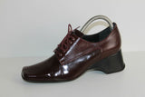 Escarpins FONTENEAU Cuir Bordeaux Bouts Carrés T 39 TTBE