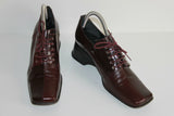 Escarpins FONTENEAU Cuir Bordeaux Bouts Carrés T 39 TTBE
