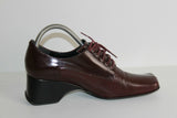 Escarpins FONTENEAU Cuir Bordeaux Bouts Carrés T 39 TTBE