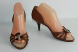 Escarpins Ouverts ZILIAN Tout Cuir Marron T 38 BE