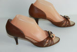 Escarpins Ouverts ZILIAN Tout Cuir Marron T 38 BE