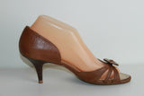 Escarpins Ouverts ZILIAN Tout Cuir Marron T 38 BE