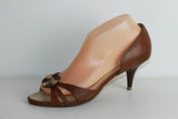 Escarpins Ouverts ZILIAN Tout Cuir Marron T 38 BE