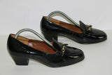 VINTAGE Escarpins Cuir Verni Noir T 35.5 TBE