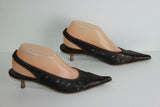 Escarpins Ouverts ELIZABETH STUART Tout Cuir Ajouré Souple Marron T 37.5 BE