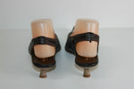 Escarpins Ouverts ELIZABETH STUART Tout Cuir Ajouré Souple Marron T 37.5 BE
