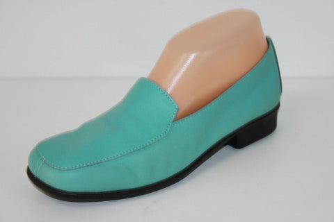 Mocassins EURO DESIGN Cuir Souple Turquoise T 35 TTBE