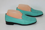 Mocassins EURO DESIGN Cuir Souple Turquoise T 35 TTBE