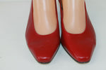Escarpins Ouverts PAUL DE LA GRANGE Cuir Rouge T 37 TBE
