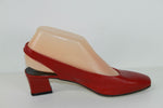 Escarpins Ouverts PAUL DE LA GRANGE Cuir Rouge T 37 TBE