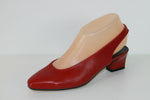 Escarpins Ouverts PAUL DE LA GRANGE Cuir Rouge T 37 TBE