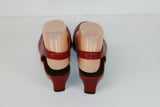 Escarpins Ouverts PAUL DE LA GRANGE Cuir Rouge T 37 TBE