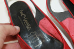 Escarpins Ouverts PAUL DE LA GRANGE Cuir Rouge T 37 TBE