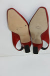 Escarpins Ouverts PAUL DE LA GRANGE Cuir Rouge T 37 TBE