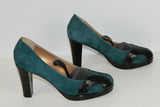 Escarpins Daim Vert Et Cuir Verni Noir T 39 TBE