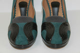 Escarpins Daim Vert Et Cuir Verni Noir T 39 TBE