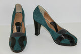 Escarpins Daim Vert Et Cuir Verni Noir T 39 TBE