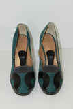 Escarpins Daim Vert Et Cuir Verni Noir T 39 TBE