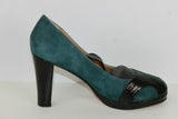 Escarpins Daim Vert Et Cuir Verni Noir T 39 TBE