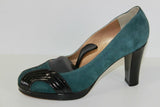 Escarpins Daim Vert Et Cuir Verni Noir T 39 TBE