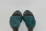 Escarpins Daim Vert Et Cuir Verni Noir T 39 TBE