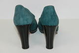 Escarpins Daim Vert Et Cuir Verni Noir T 39 TBE