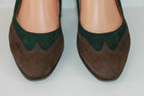 Escarpins BALLY Daim Marron et Vert T 5.5 / T 38.5 BE