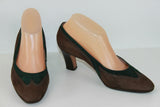 Escarpins BALLY Daim Marron et Vert T 5.5 / T 38.5 BE