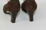Escarpins BALLY Daim Marron et Vert T 5.5 / T 38.5 BE