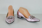 Escarpins Pointus ANDREA TOKIO Cuir Rose Nacré T 38 TBE